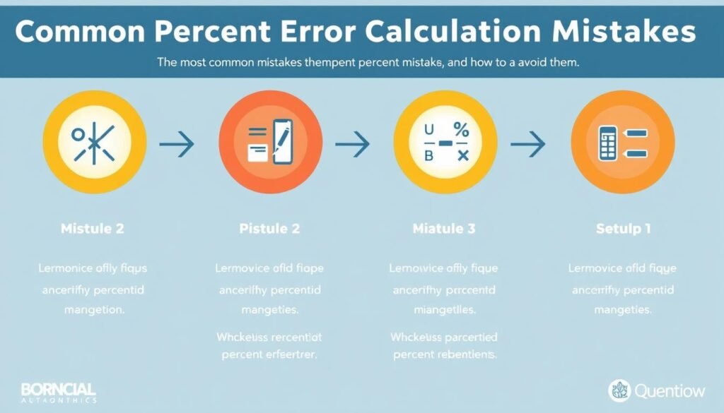 Infographic showing common percent error calculation mistakes and how to avoid them