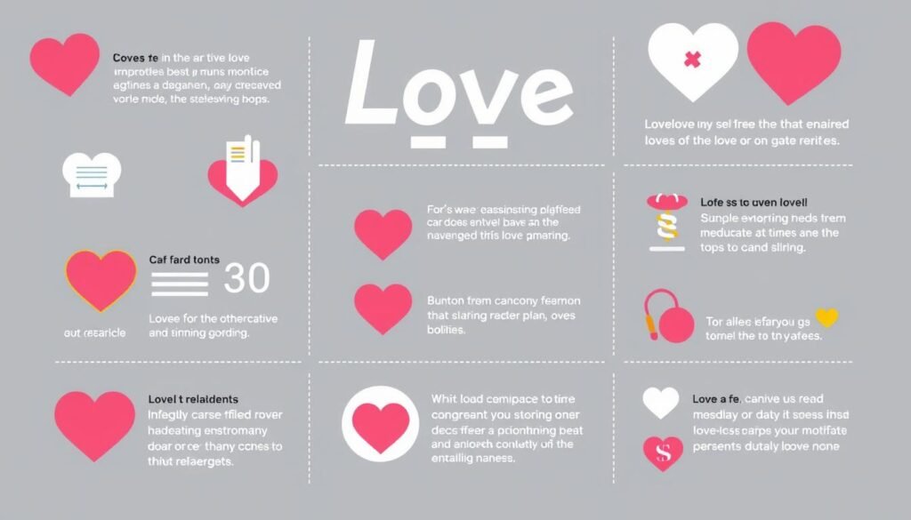 Infographic showing interesting statistics about love and relationships