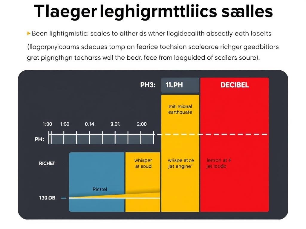 Logarithmic scales in nature and science including the Richter scale and pH measurements using Log Calculator principles