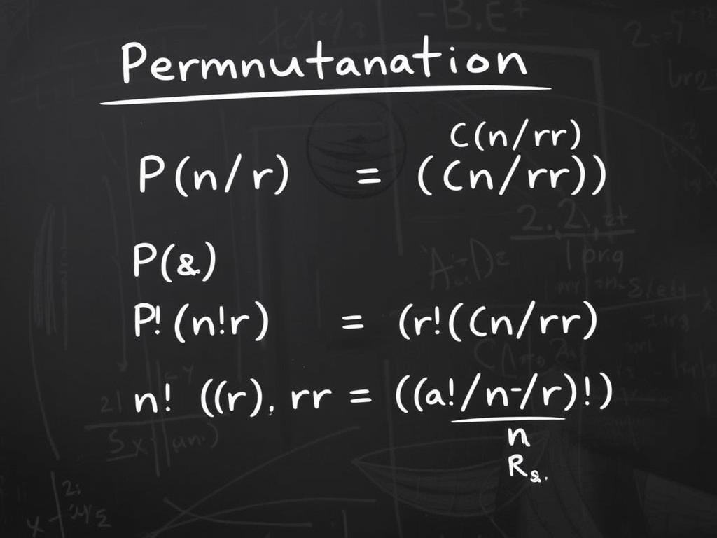 Mathematical formulas for permutation and combination with factorial notation