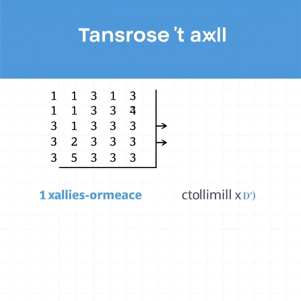 Matrix transpose operation showing rows becoming columns