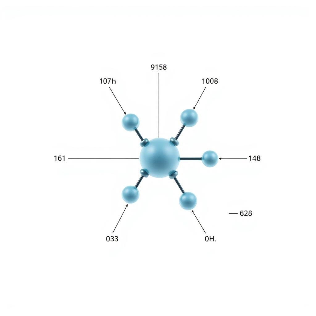 Molecular mass concept showing a single molecule