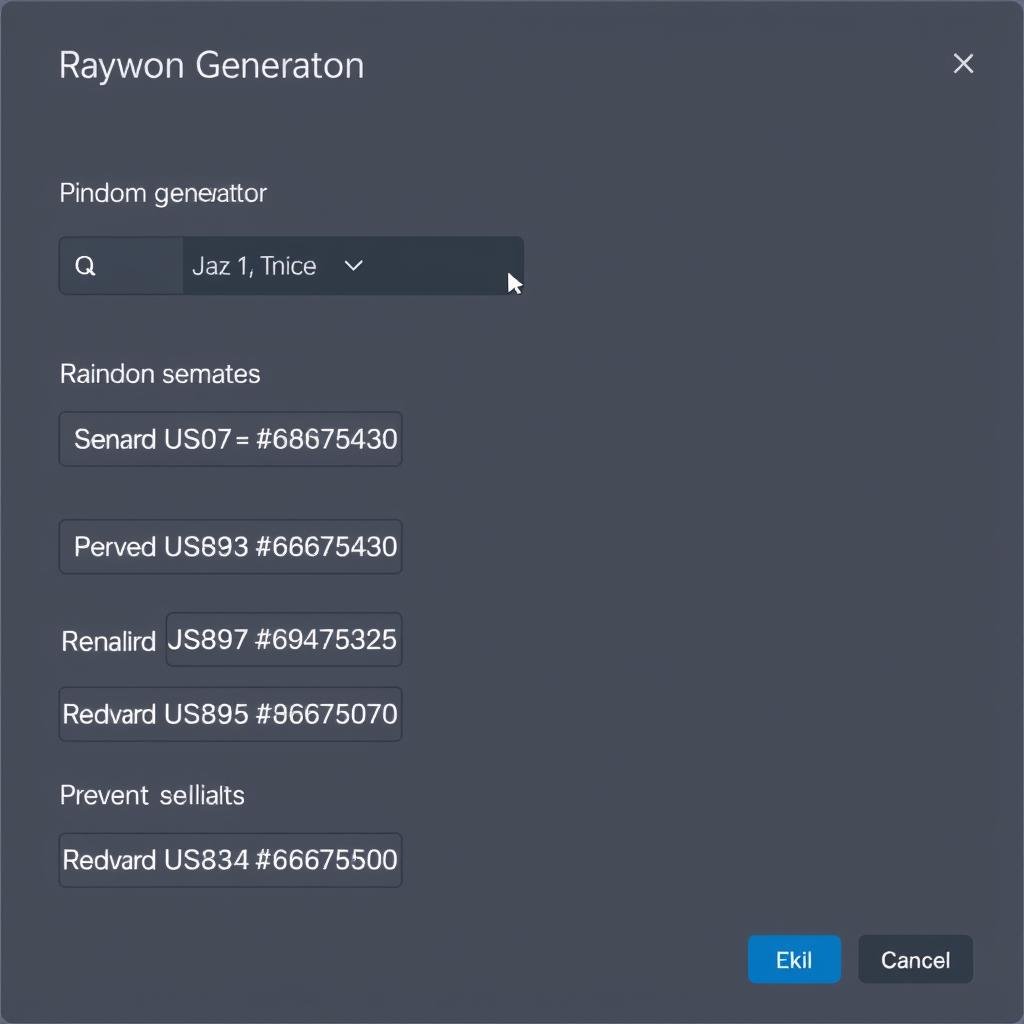 Multiple generation options for random numbers