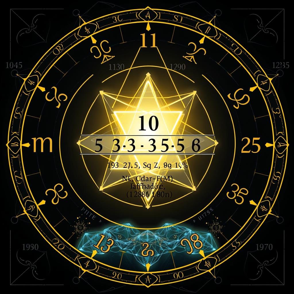Numerology chart showing name calculations
