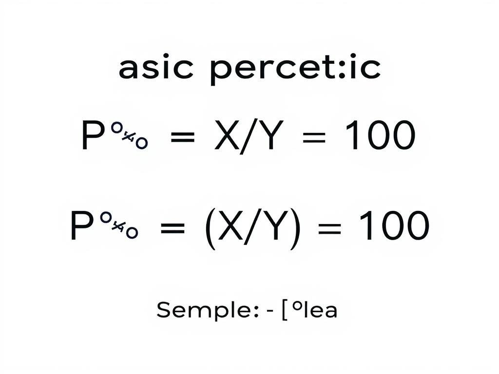 Percentage formula showing P = XY × 100