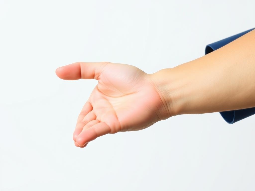 Person demonstrating how to check pulse at the wrist