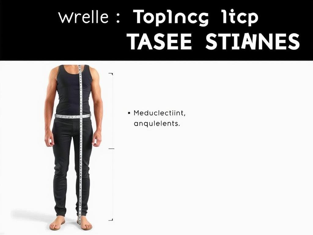 Person demonstrating proper stance for taking body measurements with arms at sides