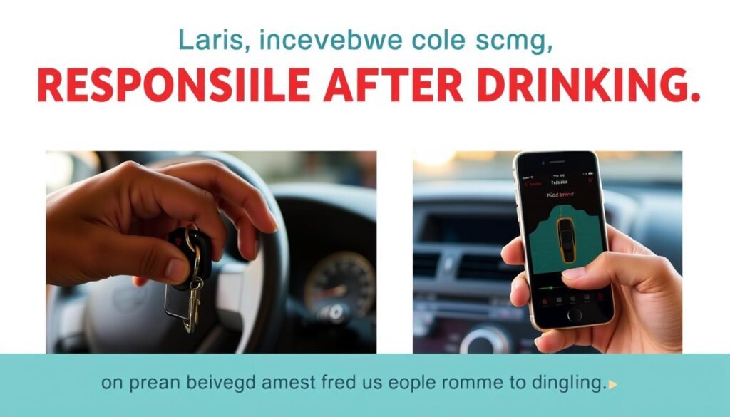 Person handing car keys to a designated driver or using a rideshare app