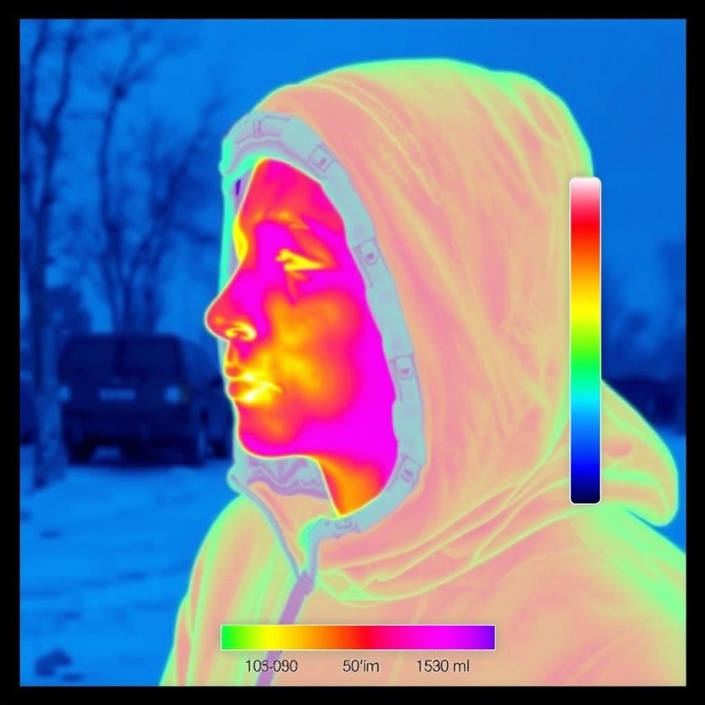 Person in cold environment showing increased metabolic activity