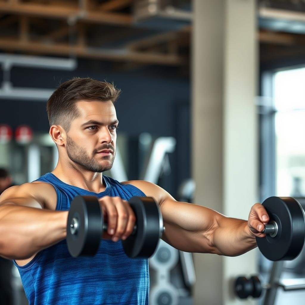 Person lifting weights in a gym setting