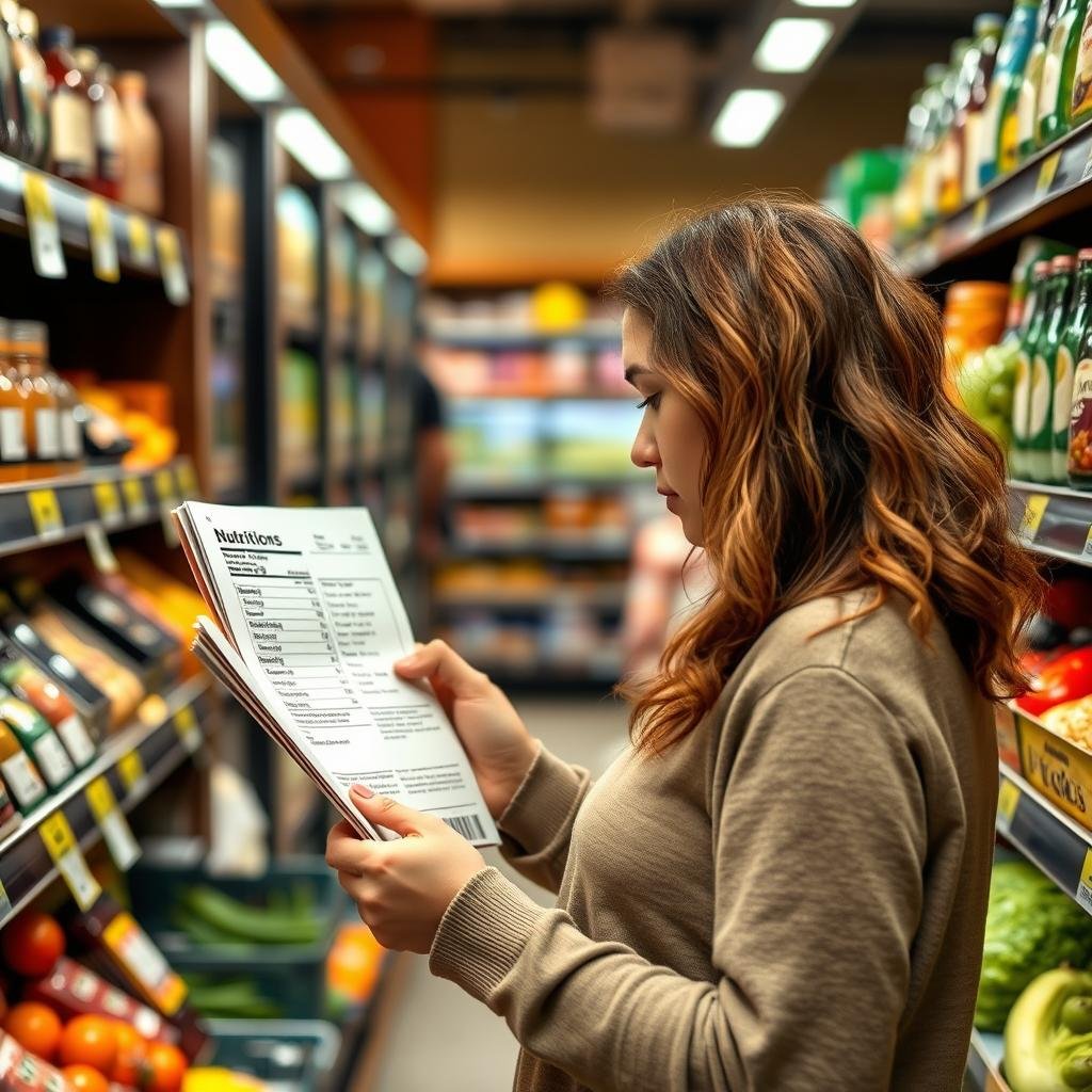 Person making informed food choices based on macro knowledge