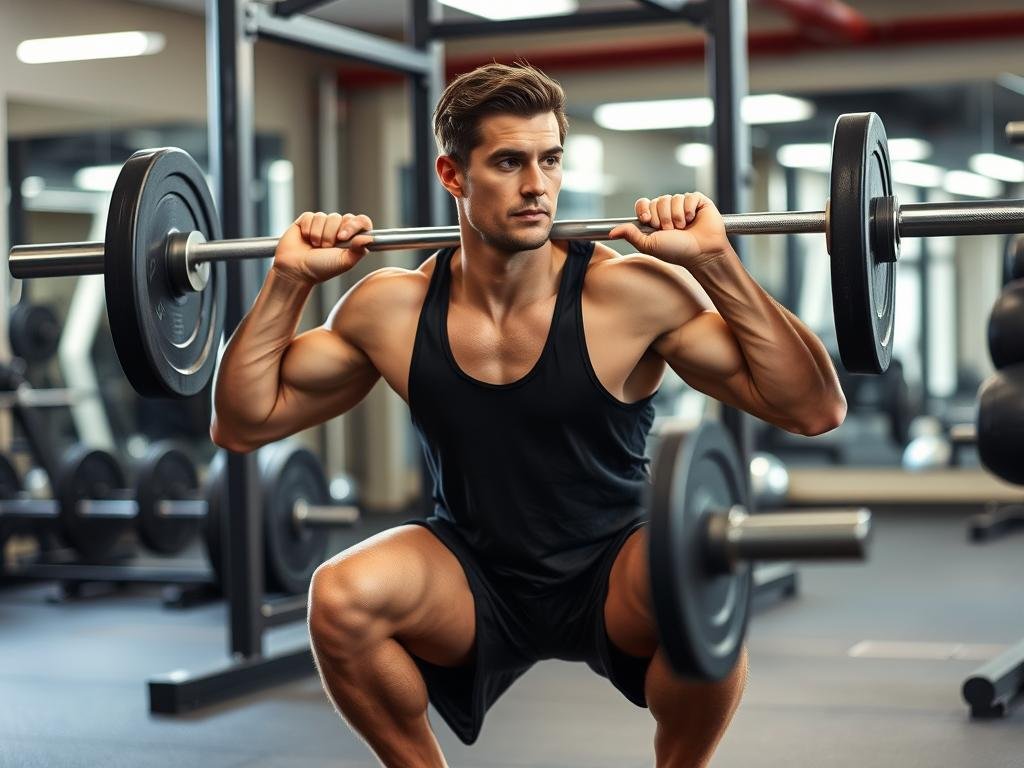 Person performing compound resistance exercise to build lean body mass