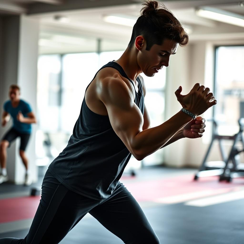 Person performing high intensity interval training