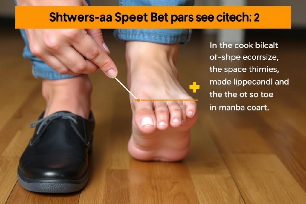 Person trying on shoes showing proper fit assessment for shoe size conversion CalculatorHunt Person trying on shoes showing proper fit assessment for shoe size conversion