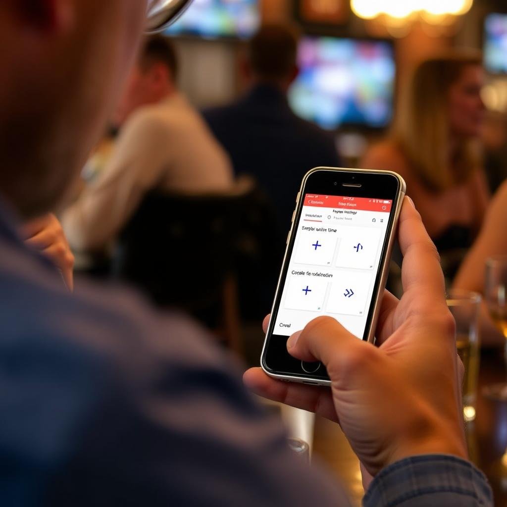 Person using a smartphone app to perform cognitive impairment tests