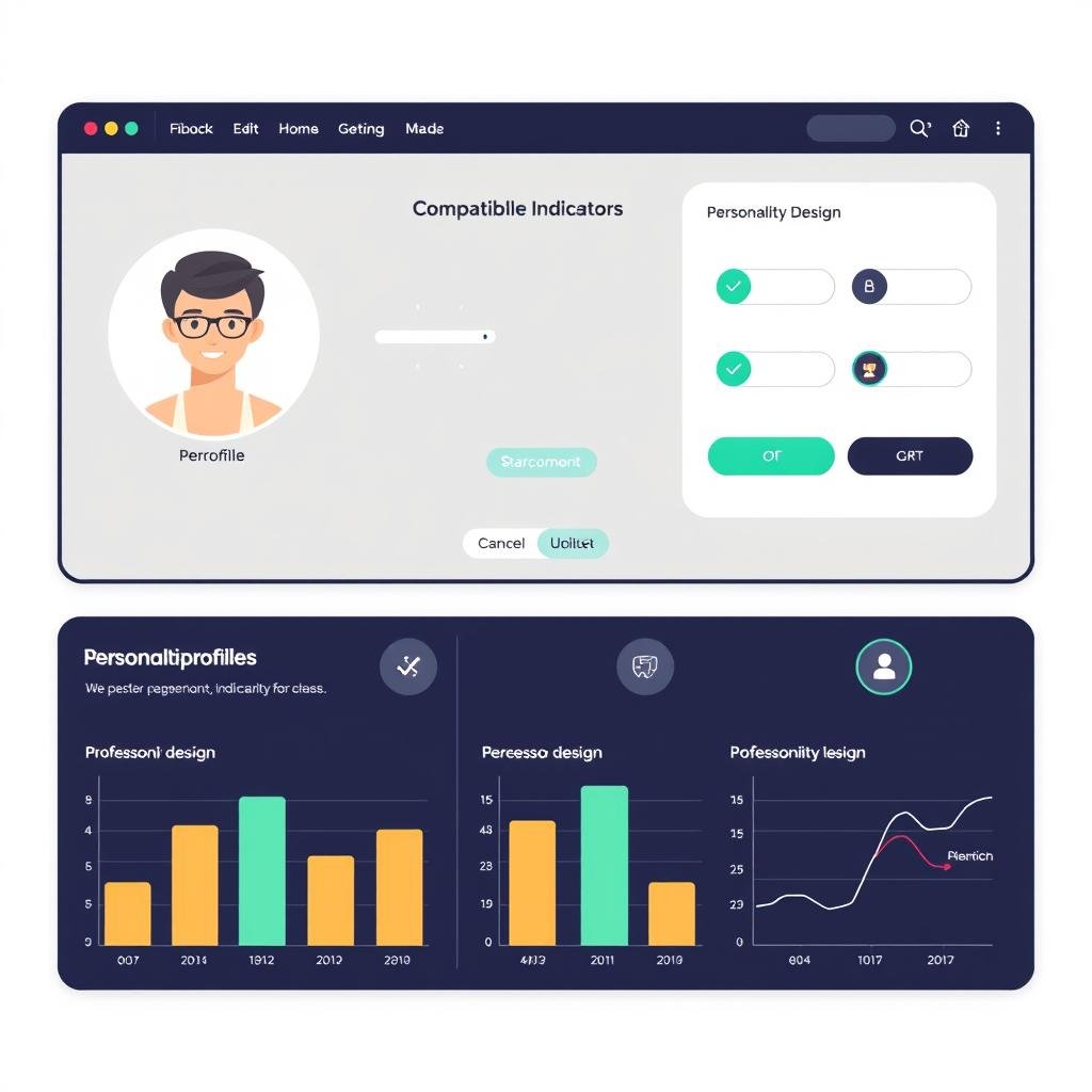 Personality test showing matching profiles