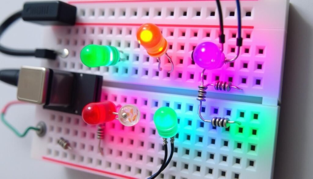 Practical circuit application showing resistors in an LED circuit