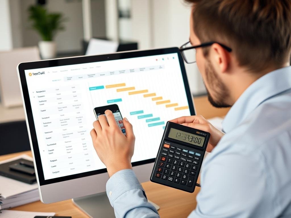 Project timeline being calculated with a Time Calculator