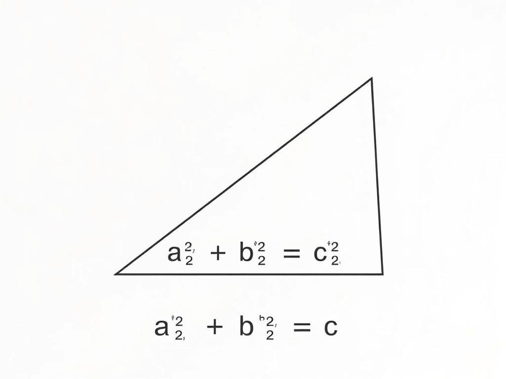 Pythagorean Theorem diagram showing a right triangle with sides a b and c
