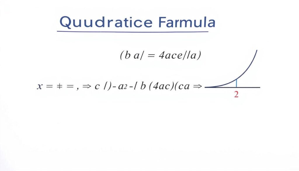 Quadratic Formula with labeled components showing x = b ± √b² 4ac2a