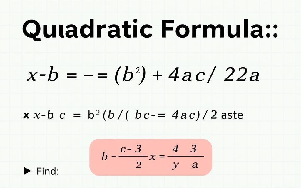 Quadratic formula for finding roots of quadratic equations