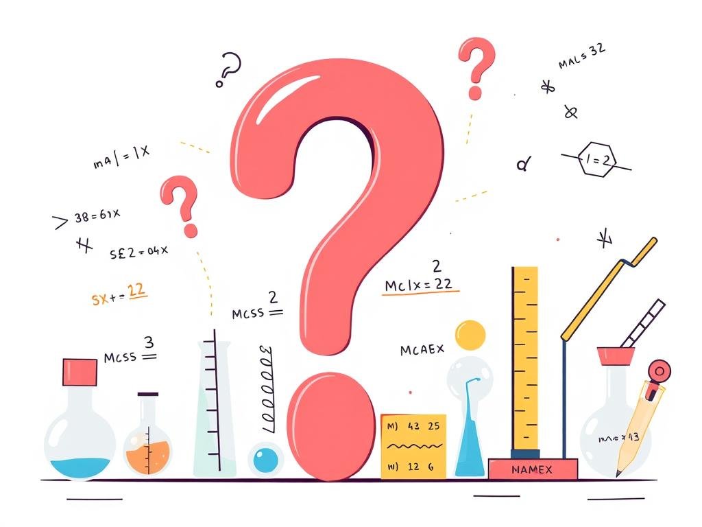 Question marks and mass calculation concepts