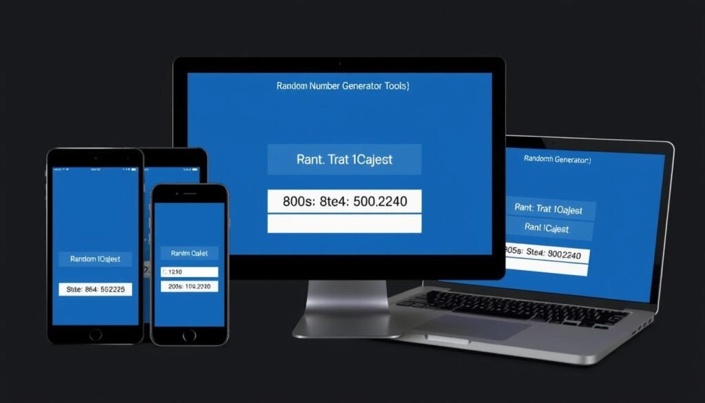 Random Number Generator tool being used on multiple devices