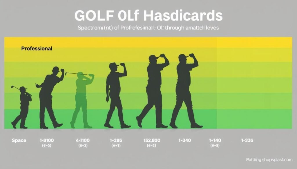 Range of golf handicaps from beginner to professional levels