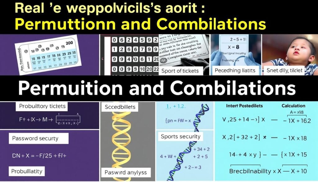 Real world applications of permutation and combination calculations in various fields