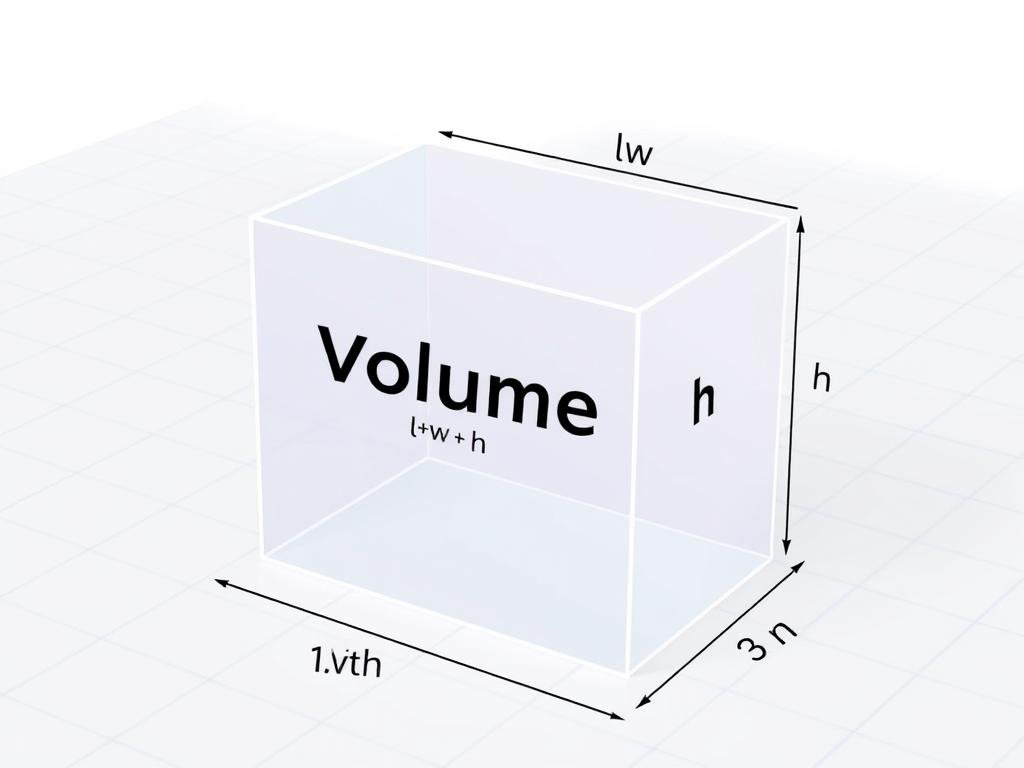 Rectangular prism with labeled dimensions for volume calculation