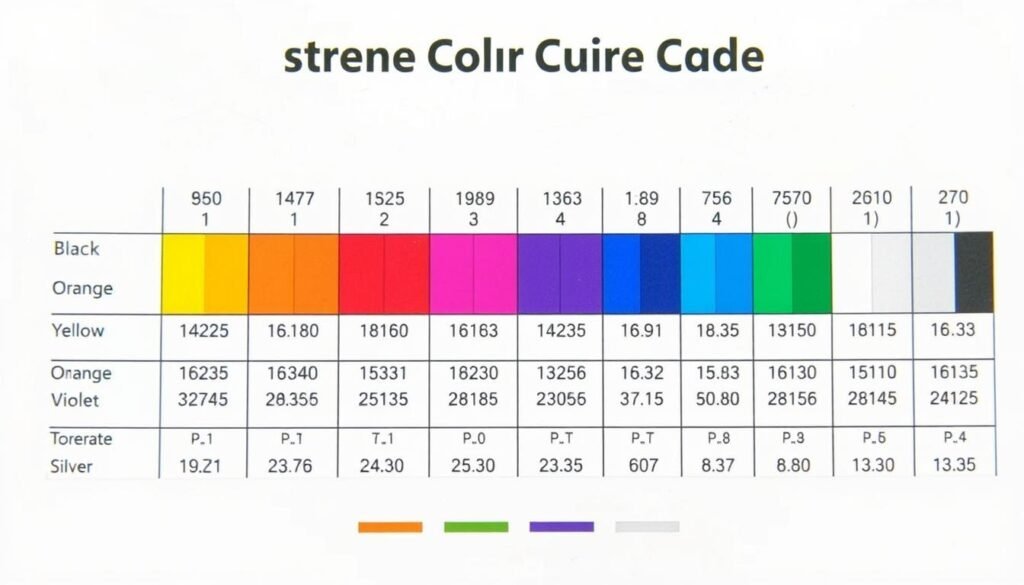 Resistor color code chart showing the meaning of each color band on a resistor