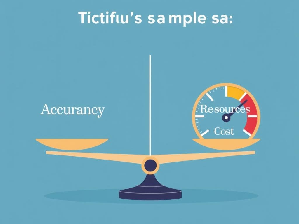 Sample Size Calculator showing the balance between accuracy and resources