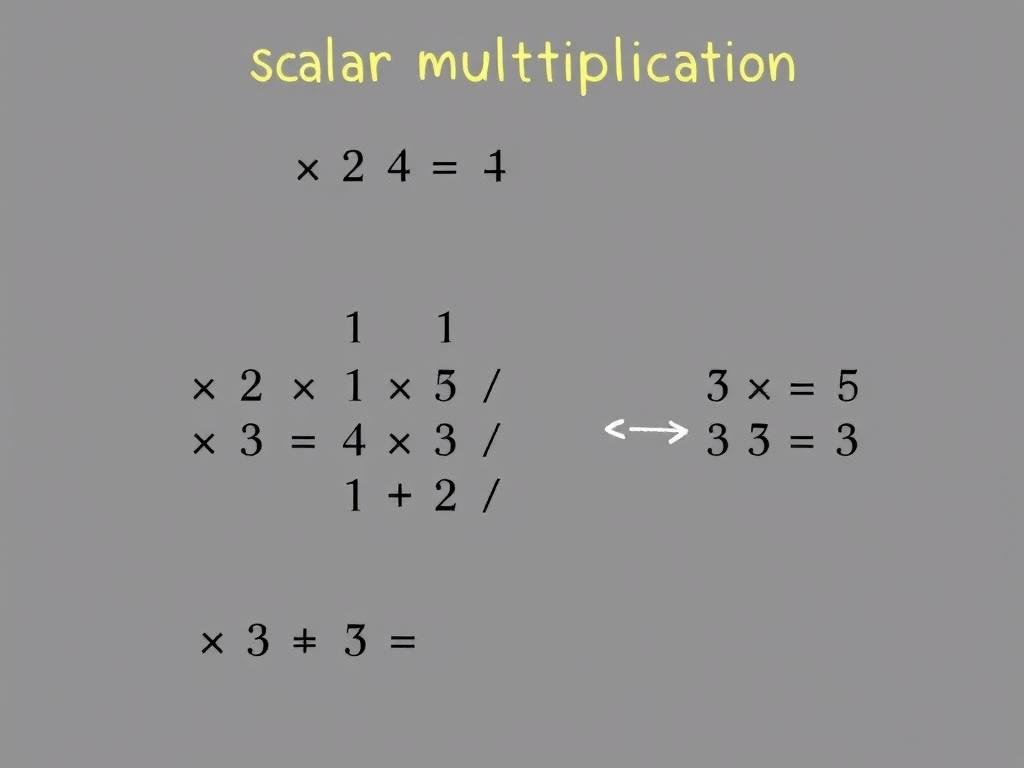 Scalar multiplication of a matrix showing each element multiplied by a constant