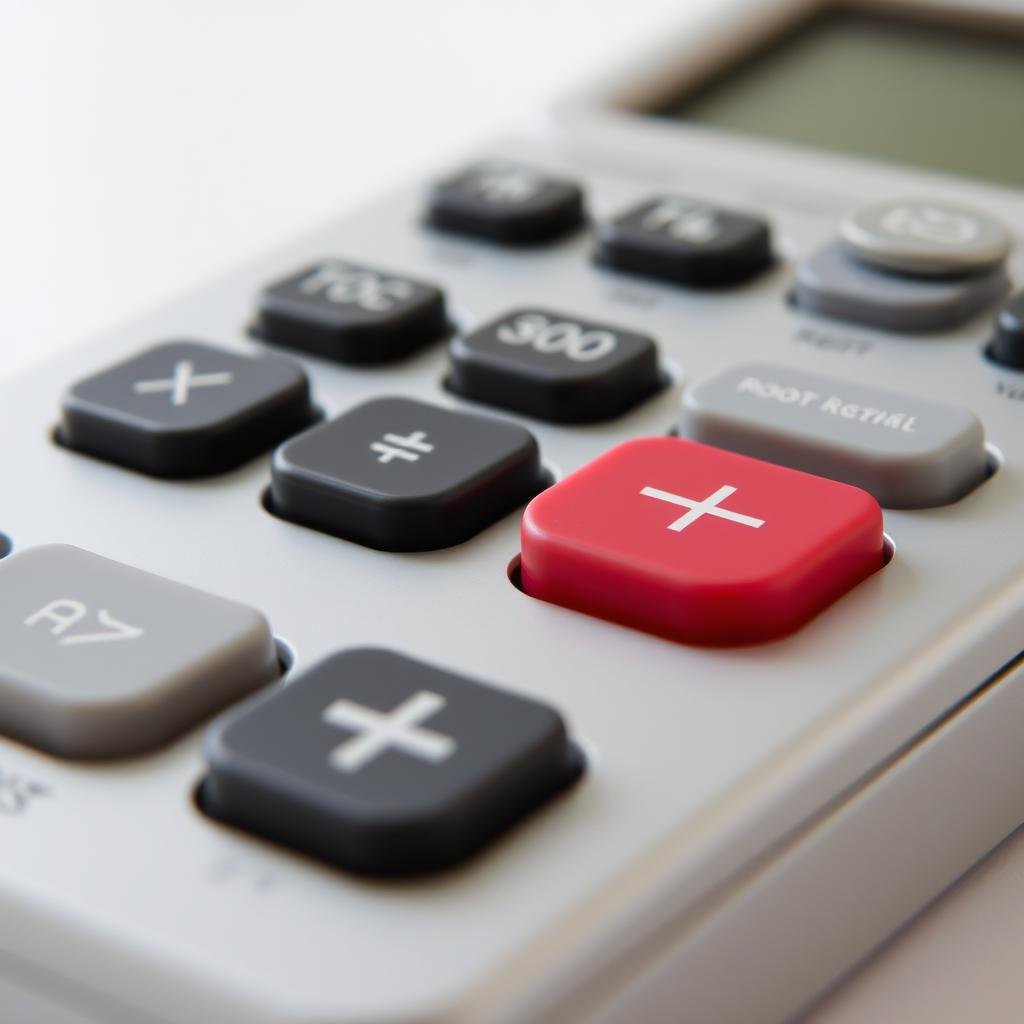 Scientific calculator exponent and root function buttons