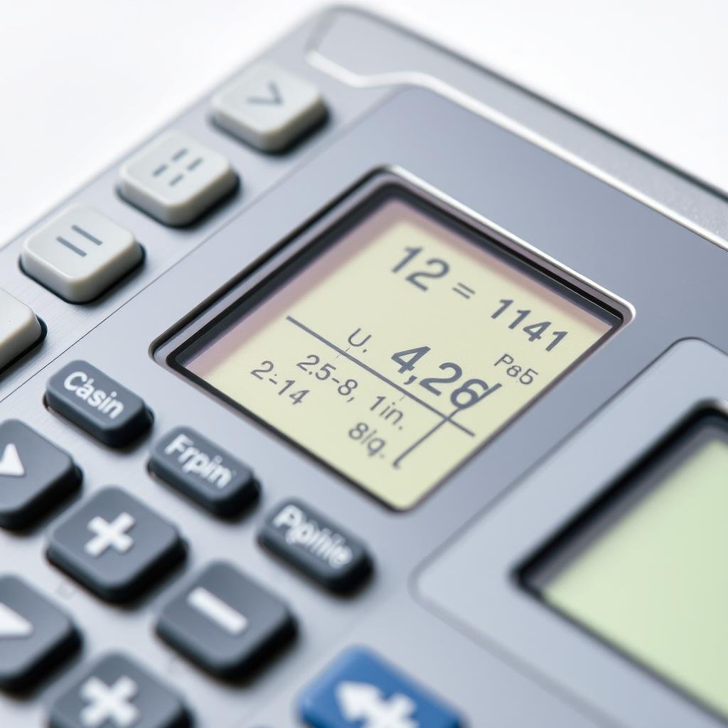 Scientific calculator showing complex equation on display