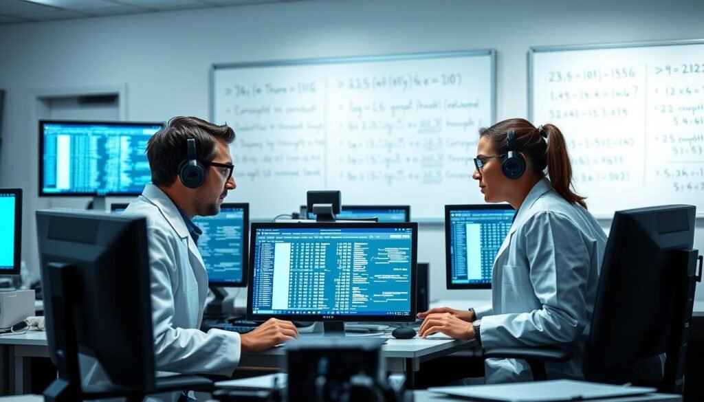 Scientists using Big Number Calculator for cryptography research