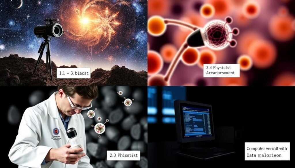 Scientists using scientific notation in various fields