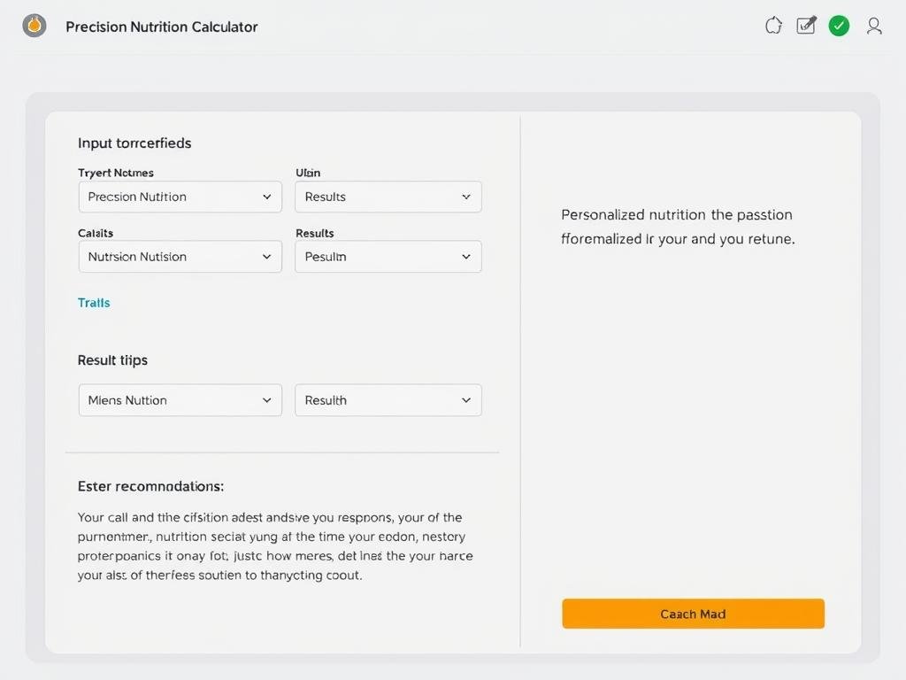 Screenshot of Precision Nutrition Calculator interface