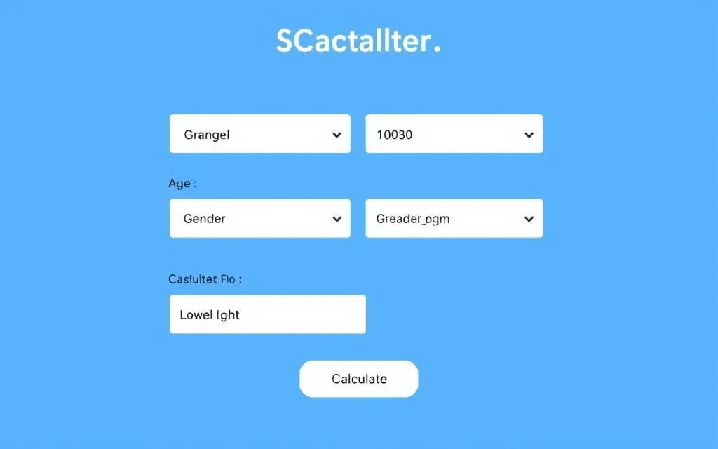 Screenshot of an online GFR calculator with labeled input fields