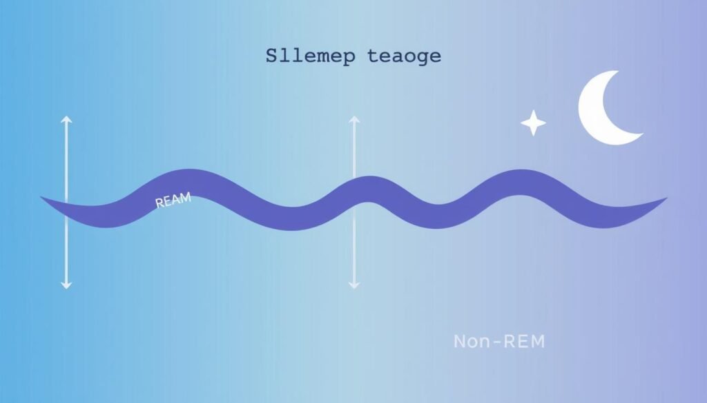 Sleep cycle diagram showing REM and non REM stages