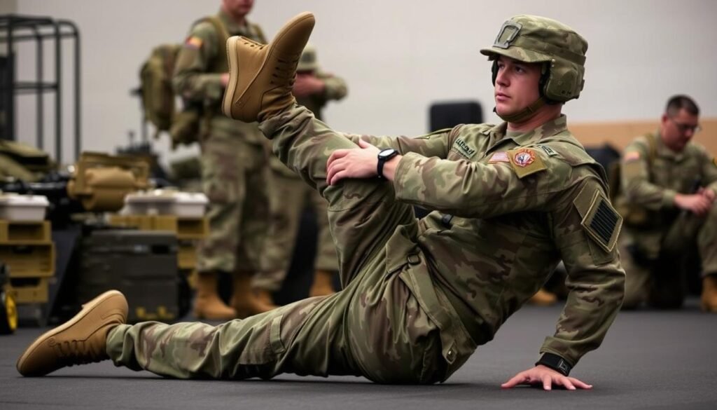 Soldier performing Army Combat Fitness Test for Army Body Fat Calculator exemption