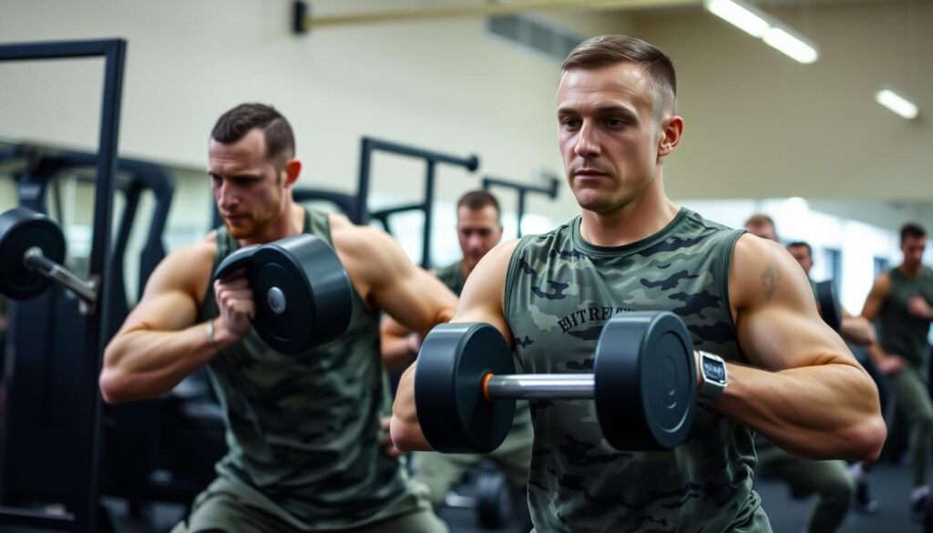 Soldier performing exercise to meet Army Body Fat Calculator standards