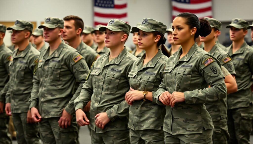 Soldiers in formation demonstrating physical readiness for Army Body Fat Calculator standards