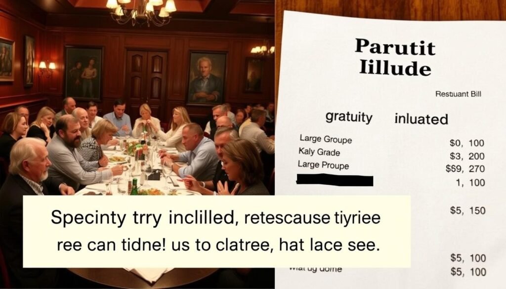 Special tipping situations like large groups and service charges