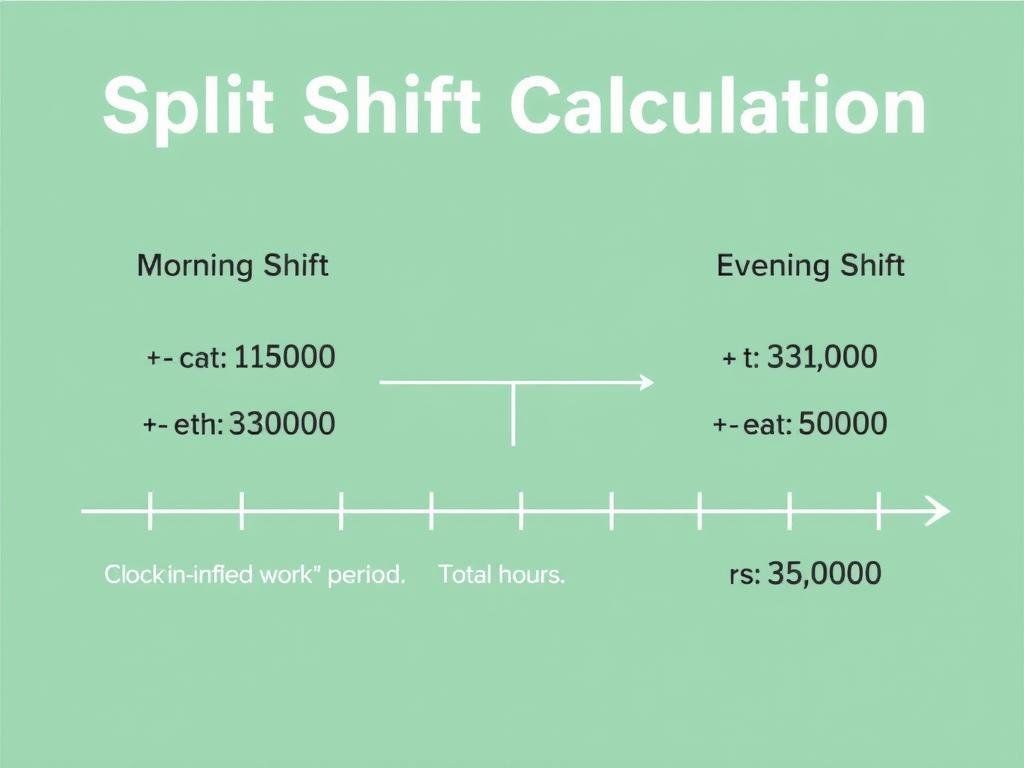 Split shift time card calculation example