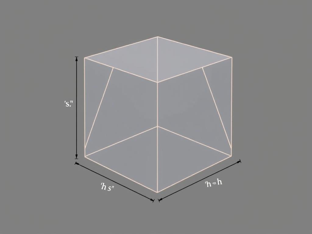 Square pyramid with labeled dimensions showing surface area calculation