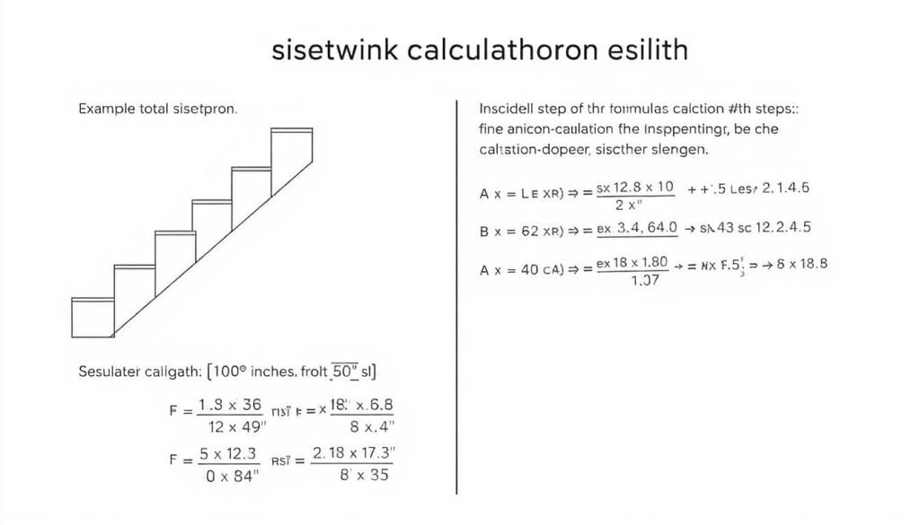 Stair calculation example with formulas and measurements