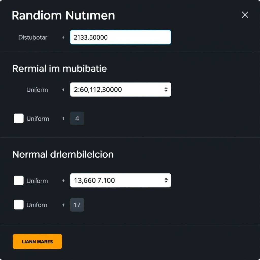 Statistical distribution options for random number generator