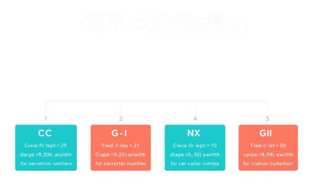 Step by step GDP calculation process with example numbers