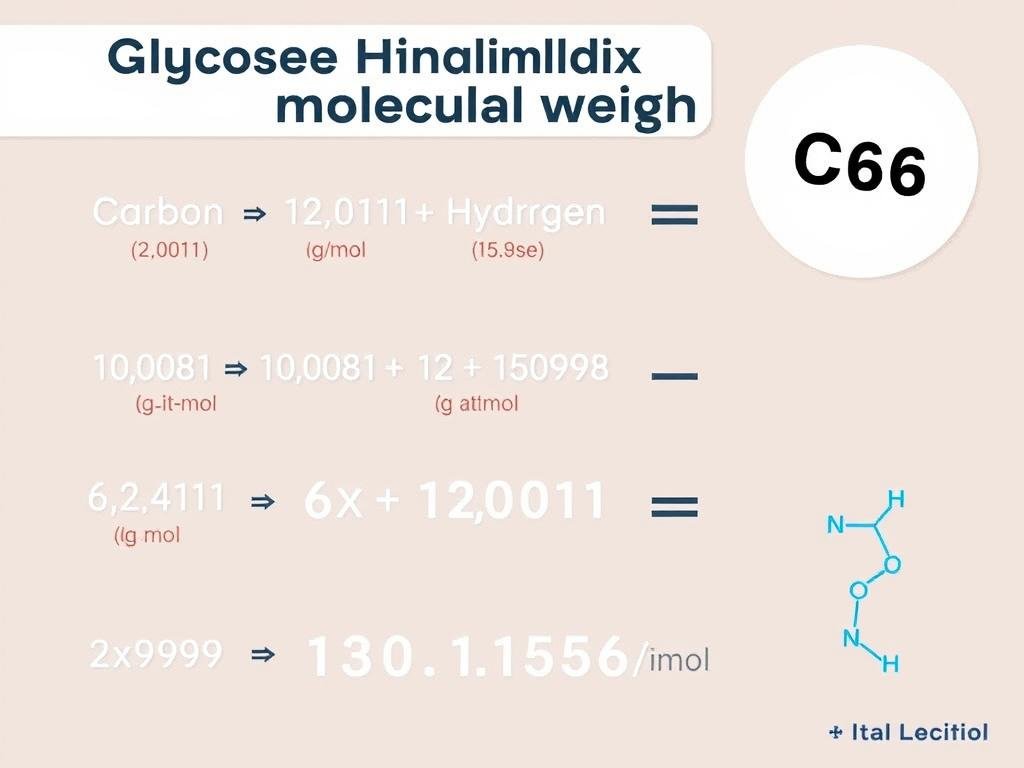 Step by step calculation of glucoses molecular weight